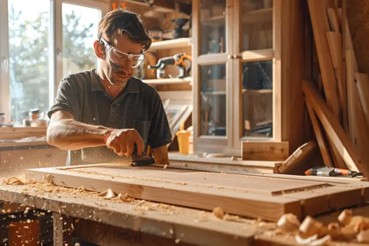 como cortar una puerta de madera con serrucho